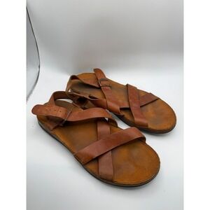 Chaco Wayfarer Leather Sandals Womens 9 Rust Brown Strappy Buckle J106528